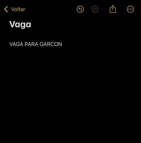 Vaga para garçom 
