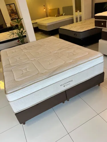 Colchão Queen Size Multi-Power Base Box+ colchão  seminovo - ENTREGAMOS 