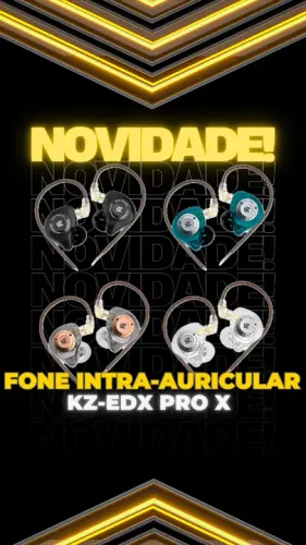 Fone KZ EDX PRO X dinâmico, intra-auricular, Retorno de palco, Sem Mic, Lacrado