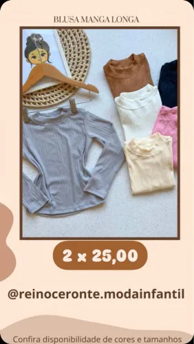 Blusa manga longa - infantil 