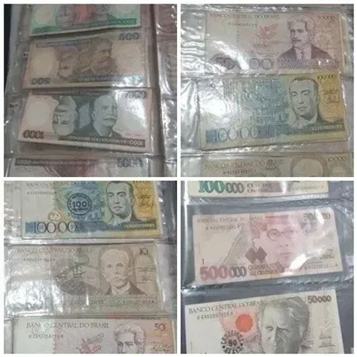 album de coleção de cedulas brasileiras antigas