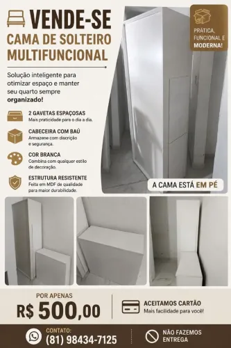 Cama com gavetas e baú
