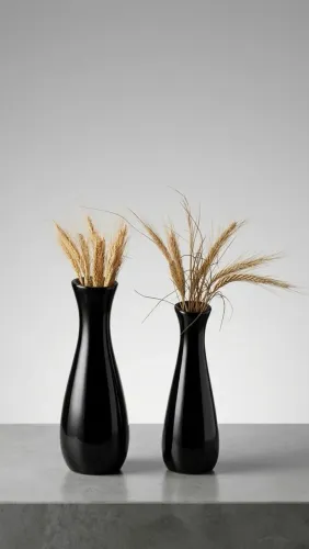 Par de vasos decorativos em cerâmica