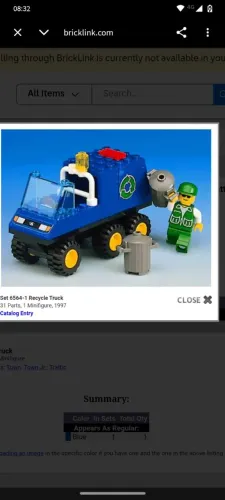 LEGO #6564-1 RECYCLE TRUCK - Incompleto