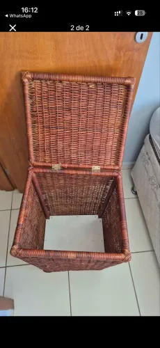 Cesto Organizador de Cipó Natural com Tampa