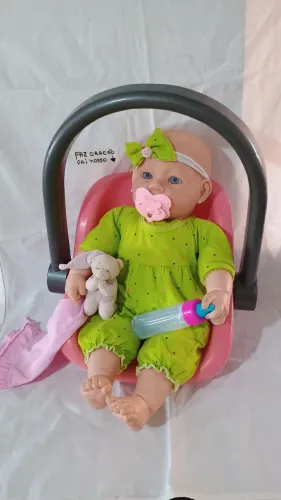 Bebezão Cotiplás 50 cm altura com bebê conforto naninha e mamadeira 