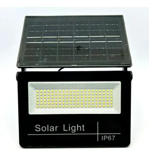Refletor Luminária Solar Led 200w Ip67 Com Sensor Movimento