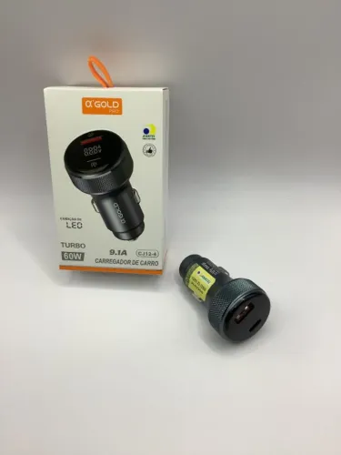 Carregador Veicular Turbo Power 60w Tipo-C/USB Novo - Garantia