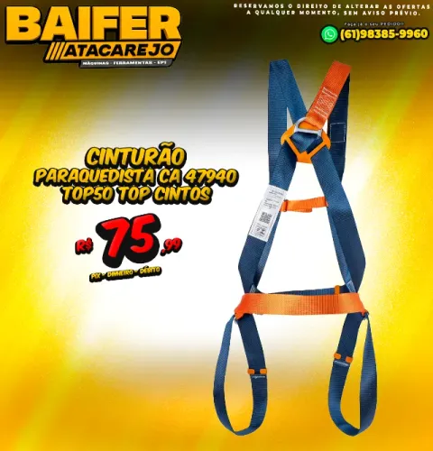 Cinturão Paraquedista CA 47940 TOP50 Top Cintos