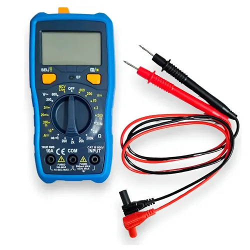 Multímetro Digital True RMS Profissional 600V NCV 10A Teste Diodo Continuidade Bateria<br>