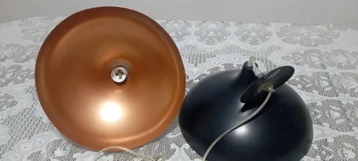 Par de Luminárias Pendentes Premium Preto/Cobre - Lindíssimas