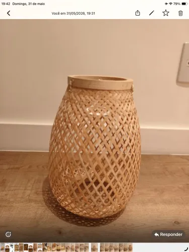 Par de Lustres Pendentes Artesanais em Bambu Natural - Estilo Boho/Japandi - Novos 