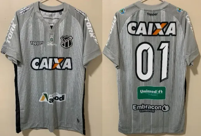 Camisa Ceará Topper Gol 2017 Tam G #01 Everson Usada em Jogo em Perfeito Estado