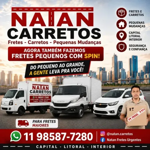 CARRETOS FRETES E PEQUENAS MUDANÇAS - BRÁS BELÉM TATUAPÉ