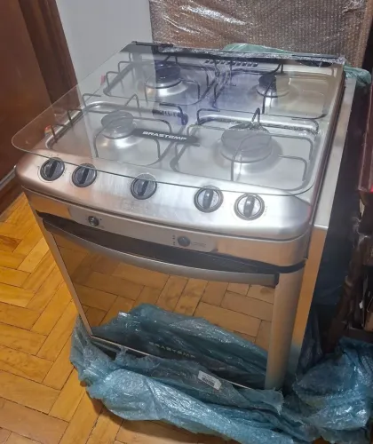 Fogão de embutir Brastemp inox 4 bocas