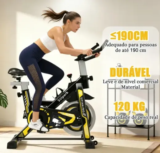 Bicicleta Spinning Romantic Crown Preto Roda Inércia 13kg