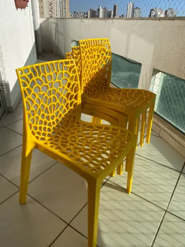 Conjunto 4 Cadeiras Gruvyer Amarelo - ÓTIMO ESTADO
