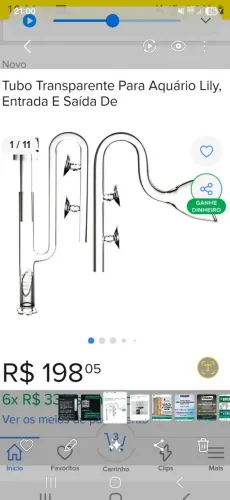 Entrada e Saida de Vidros para filtros de Aquario