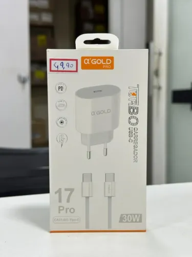 Carregador Turbo USB-C 30W GOLD Pro + Cabo Tipo-C