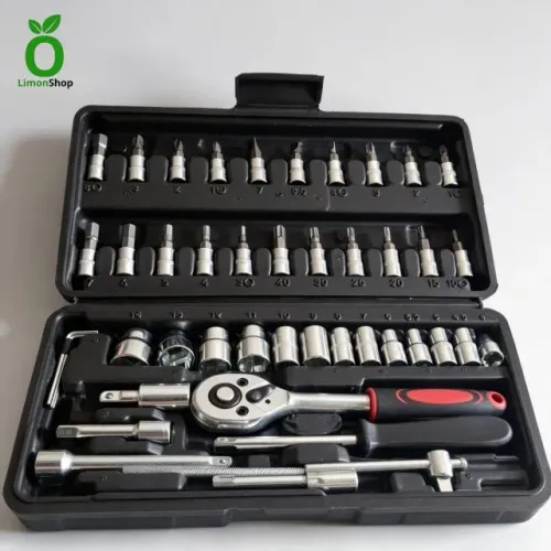 Kit de Ferramentas 46 Peças | Catraca, Soquetes e Bits