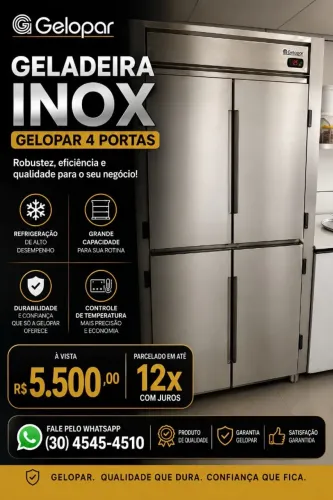 Geladeira de inox industrial gelopar