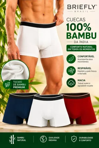 Cuecas Boxer Masculina de Bambu