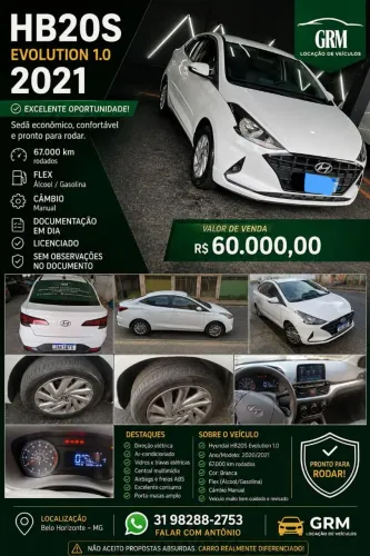 Hyundai HB20S Evolution 1.0 Flex 12V MEC 2021
