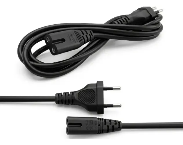 Cabo De Energia Bipolar 2 Pinos Para Videogame E Smart Tv