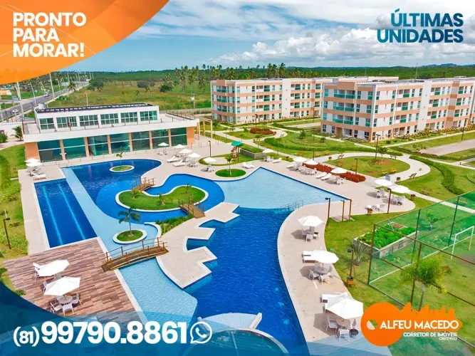 Muro Alto Condominio Clube  Ap 1 quarto garden 49m² mobiliado em Porto de Galinhas- Ipojuc