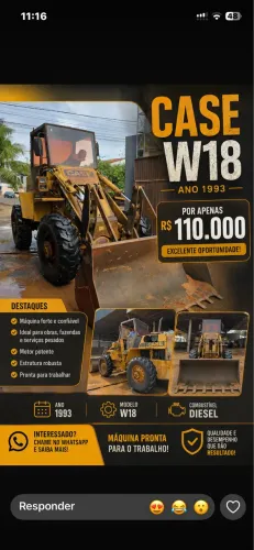 Vendo Pa carregadeira Case W18