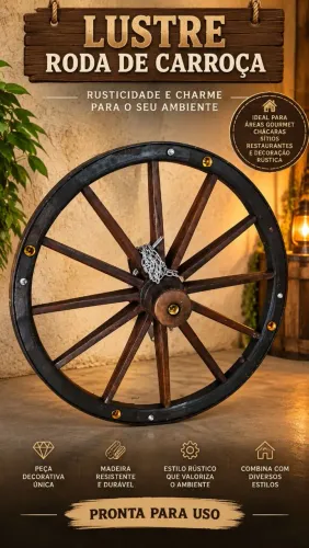 Roda de carroça lustre