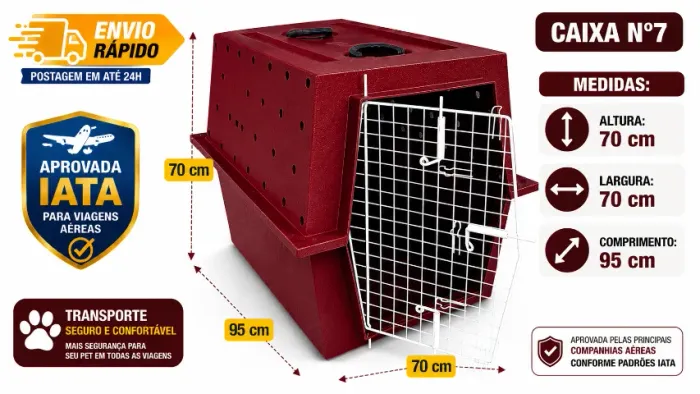 Caixa De Transporte de Animais 300l -nº6 -padrão IATA