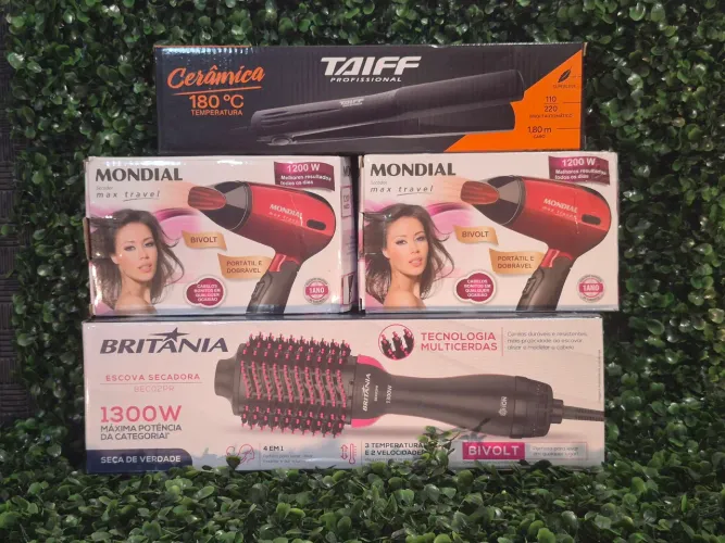 Chapinha Taiff + Secadores Mondial + Escova Britânia | Vários Modelos