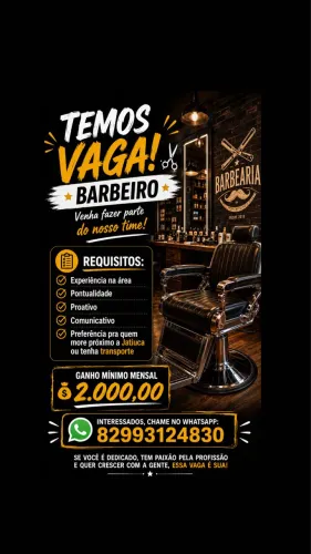Vaga para Barbeiro na Jatiuca