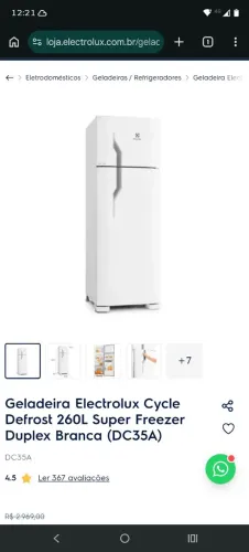 Geladeira Eletrolux Duplex (DC35A) semi nova