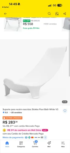 Encosto ergonômico banheira Stokke