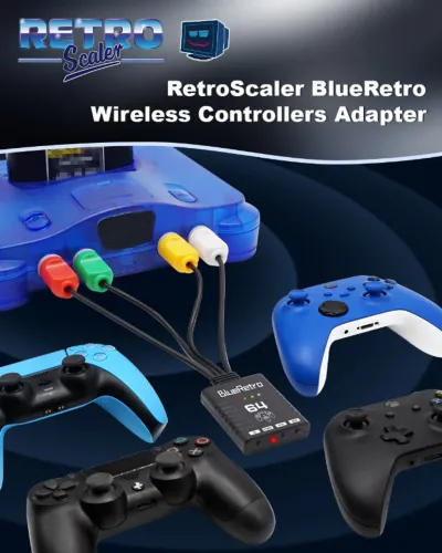 Adaptador Sem Fio BlueRetro N64 RetroScaler Para Controles PS4 PS5 Xbox Switch Bluetooth