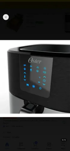 Fritadeira Elétrica Oster Ofrt650 de 4,8L, 1500W, Inox e Painel Touch