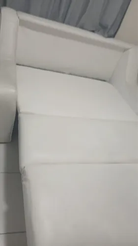 Sofá cama  de couro Náutico Branco 