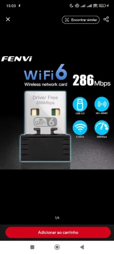 Adaptador Wi-Fi USB Wi-Fi 6 FENVI AX286 - Alta Velocidade