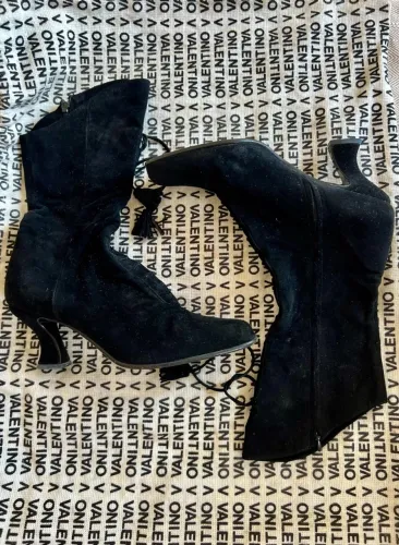 Bota original Valentino camurça preta 36 1/2