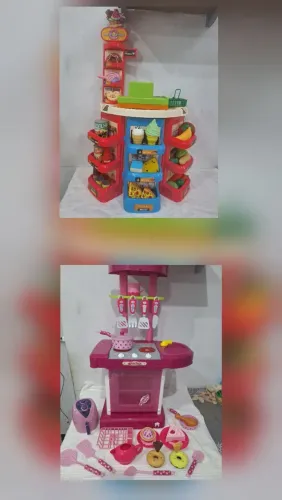 Lote fogão e supermercado de brinquedo