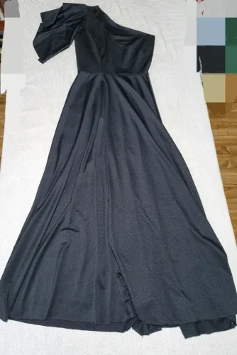 Vestido longo festa em crepe