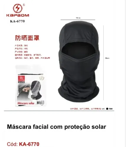 Máscara facial com proteção solar
