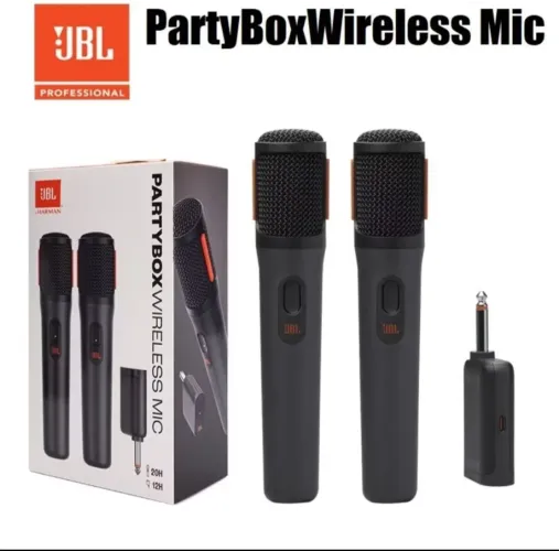Microfone Jbl Duplo S/ Fio Wireless Jbl Micbr2 Karaokê Party