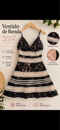 ? Vestido de Renda Preto