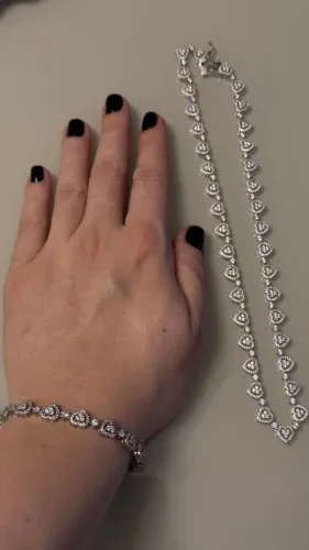 Colar e pulseira riviera prata coração