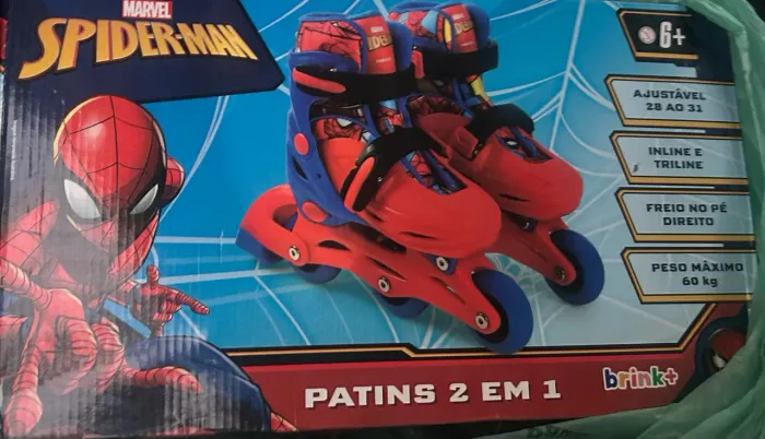 PATINS INFANTIL HOMEM ARANHA 3 RODAS
