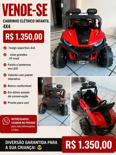 Vende-se carrinho elétrico infantil