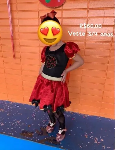 Fantasia Joaninha 3/4 anos